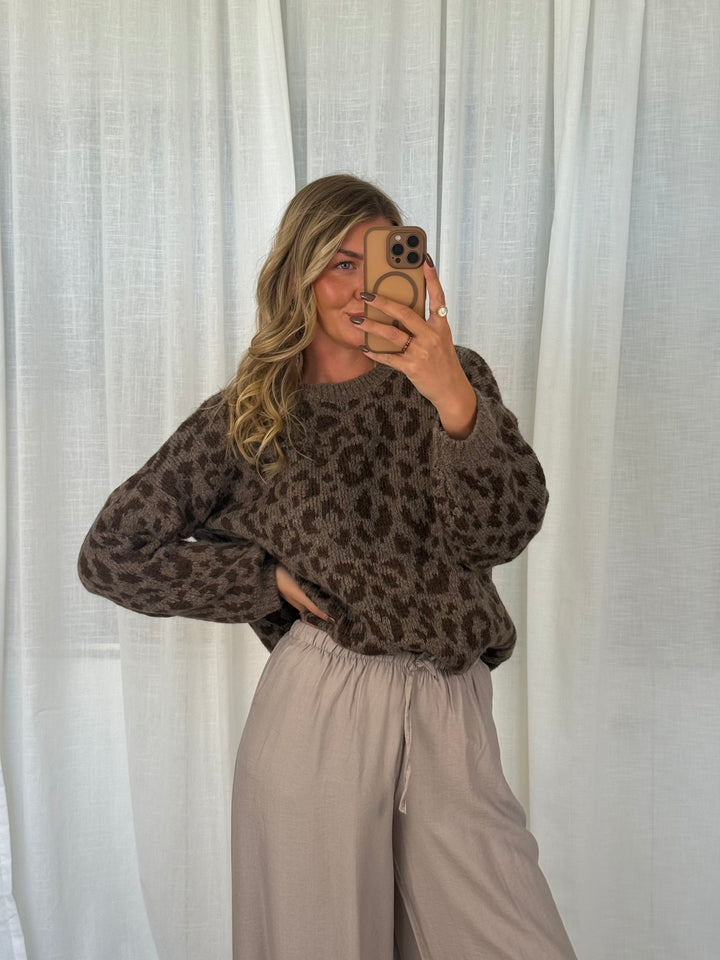 Leo Strick Pullover - Braun