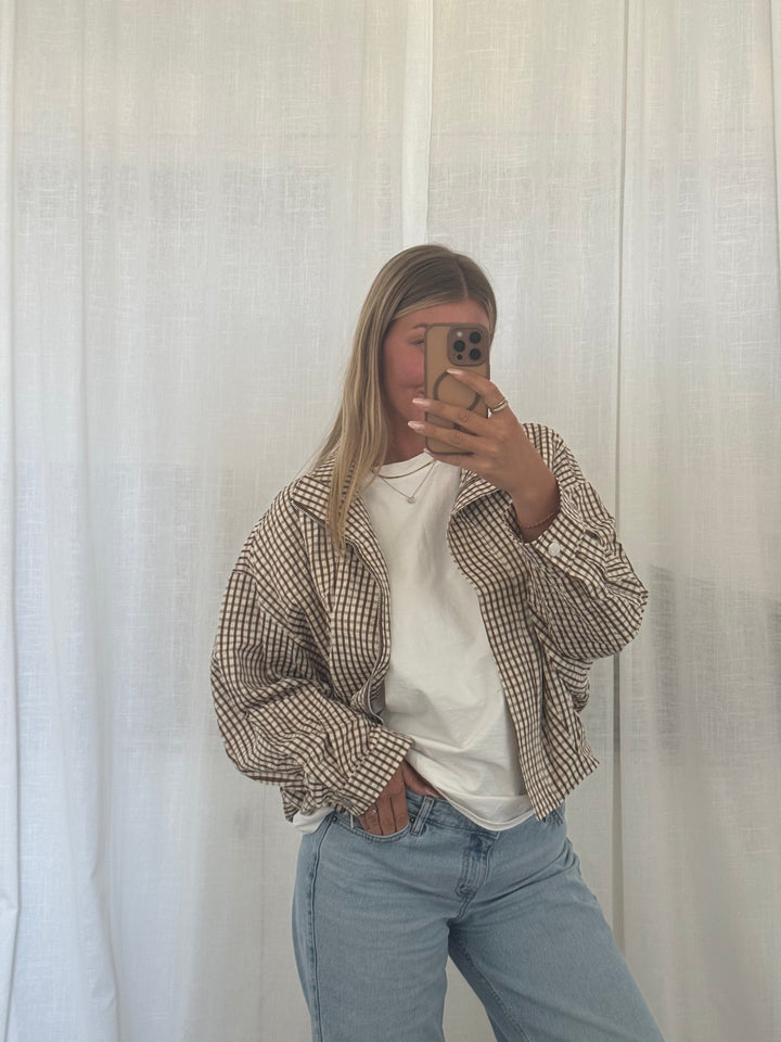Bomber Jacke mit Karomuster