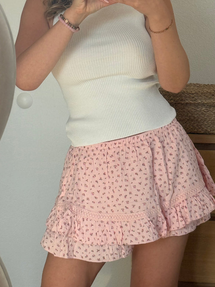 Musselin Skort - Rosa