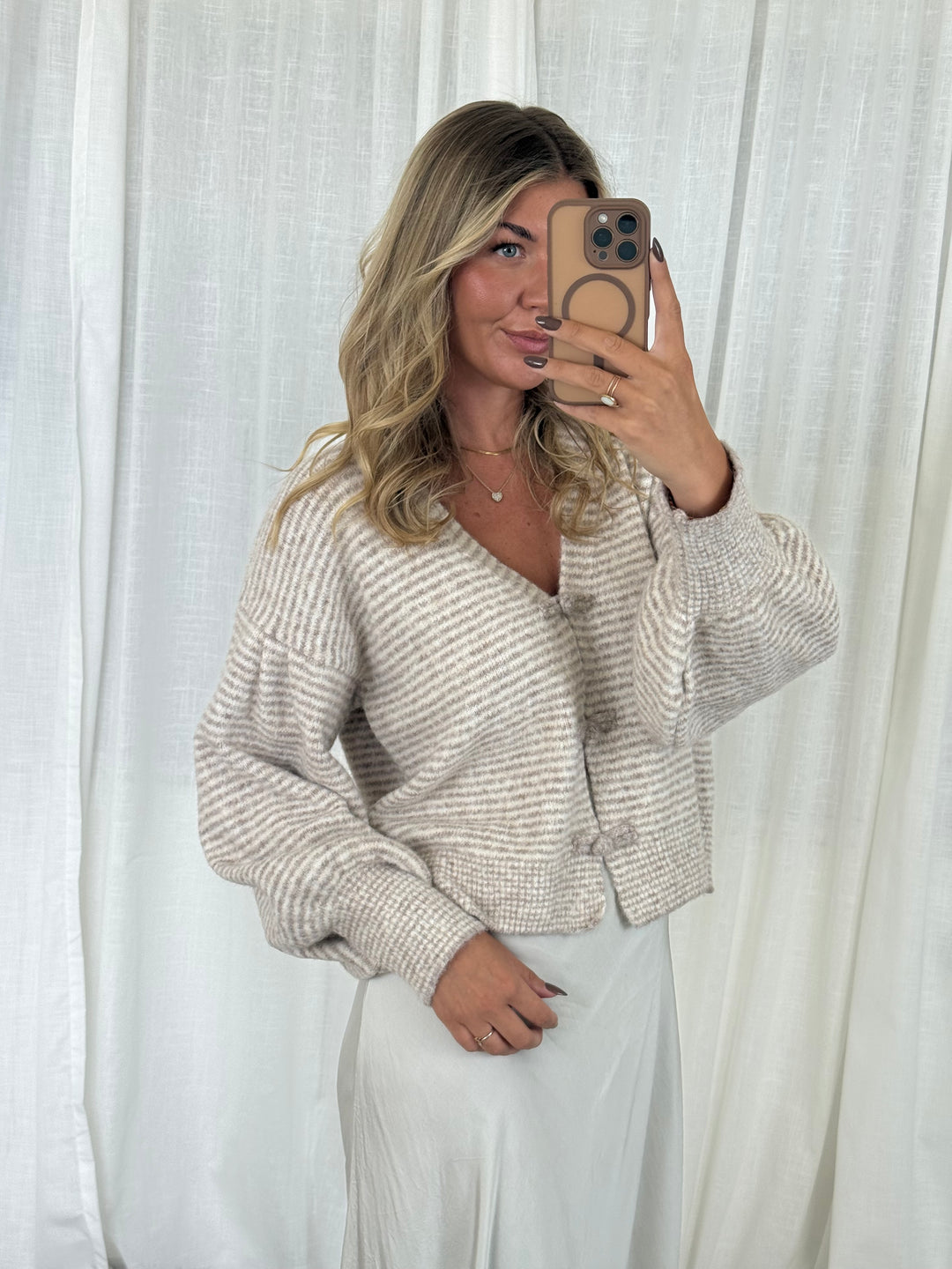Strickoberteil bow knit - Beige