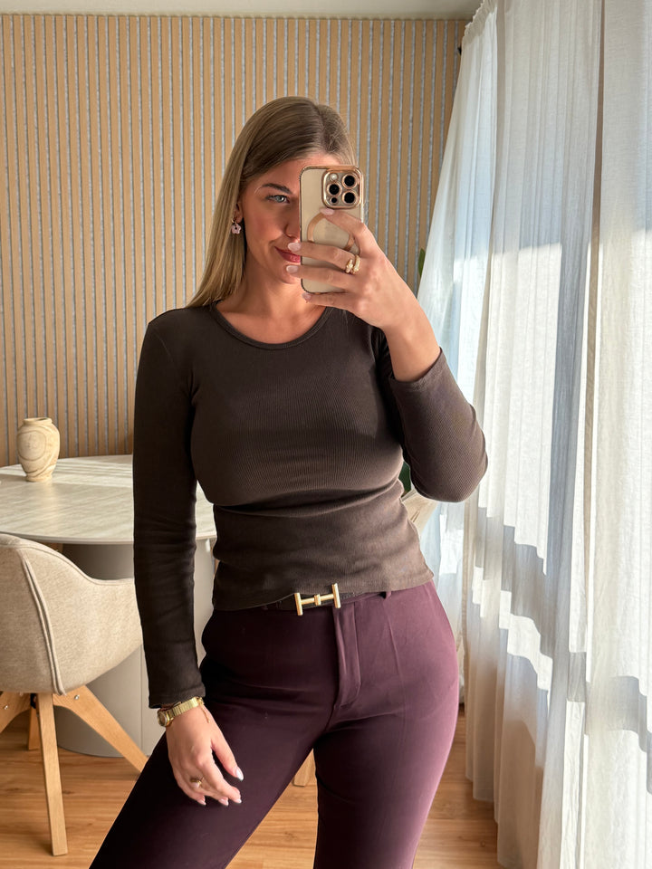 Basic Longsleeve - Braun