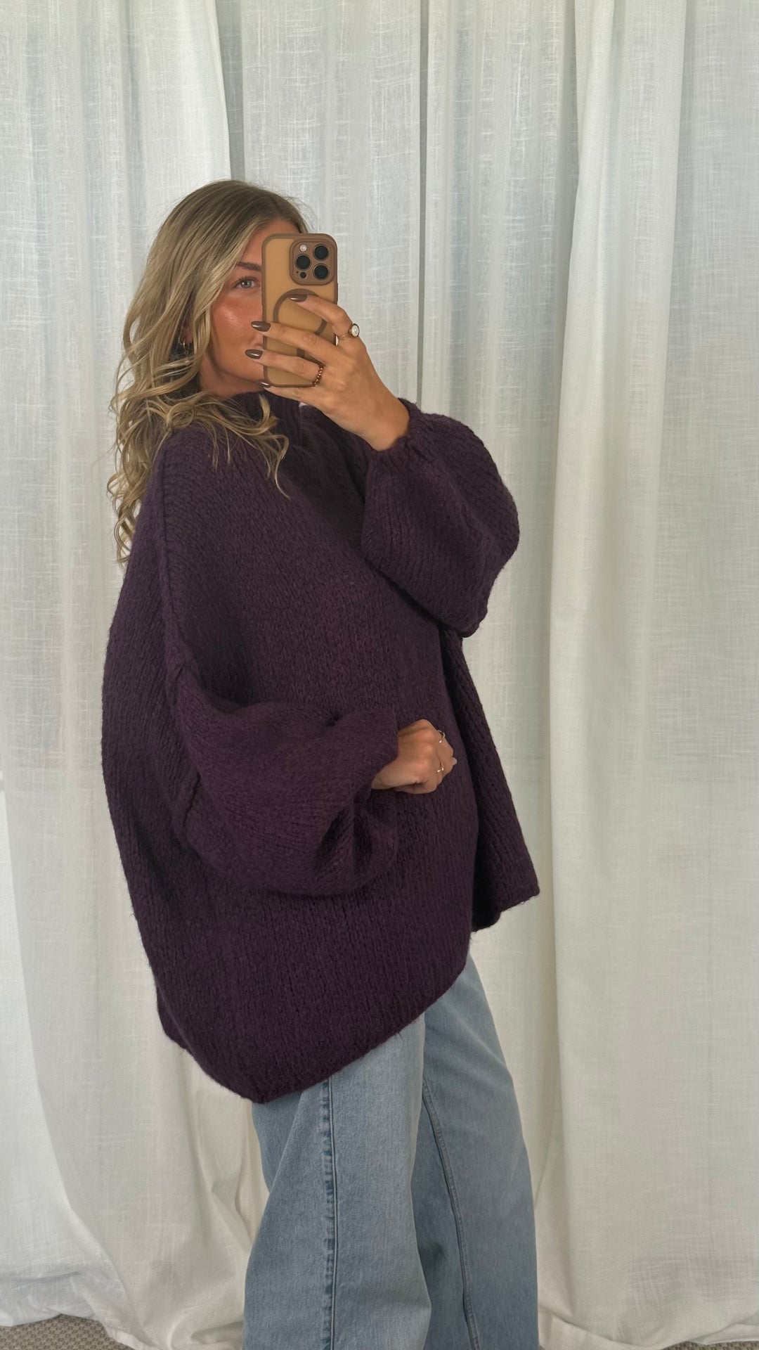 Pullover Oversize Soft Knit - Plum