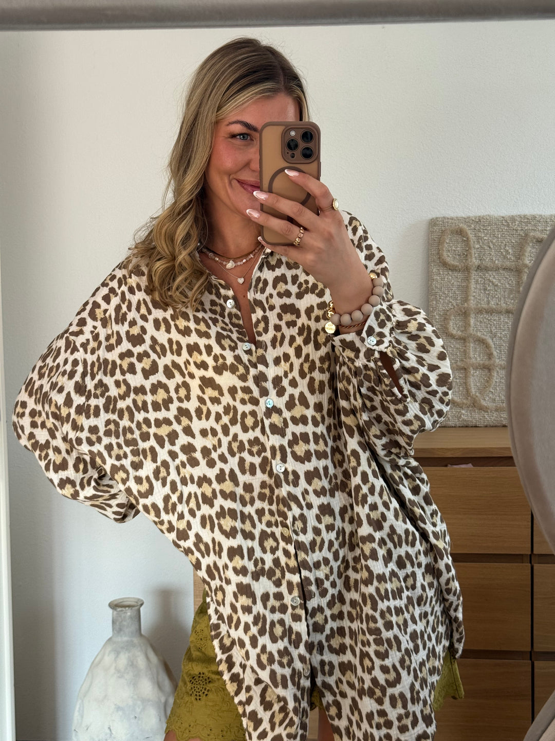 Musselin Bluse Oversize LeoLove - Lang