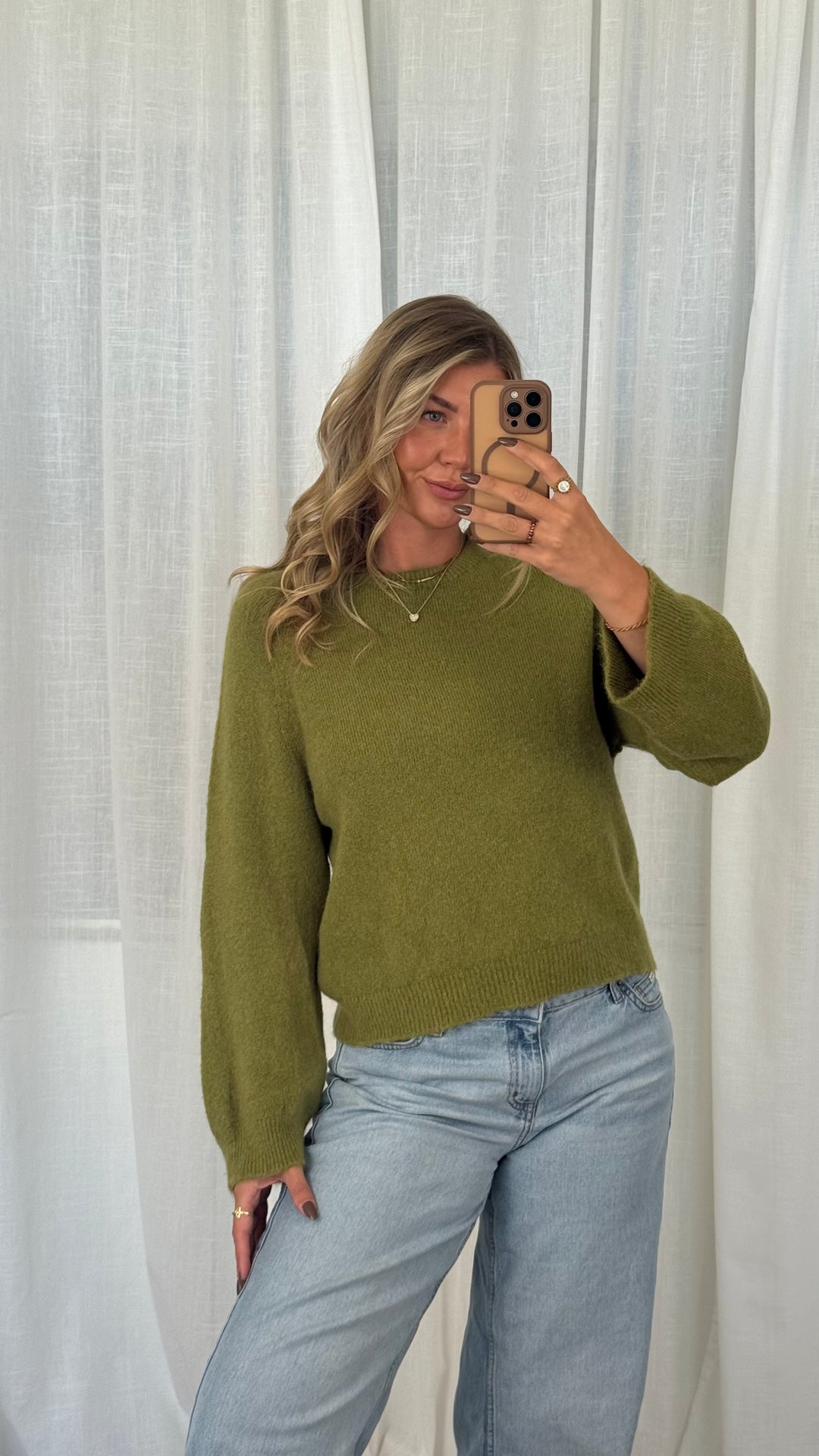 Soft Knit Pullover Alpaka - Mossgrün