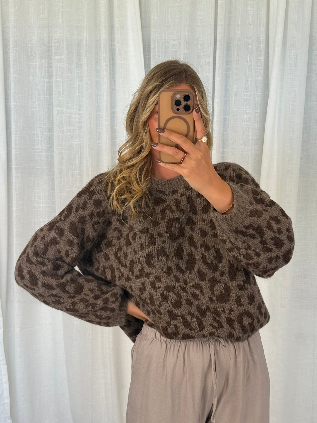 Leo Strick Pullover - Braun