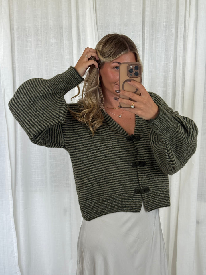 Strickoberteil bow knit - Khaki
