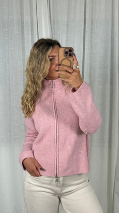 Zipper Cardigan - Uni Rosa