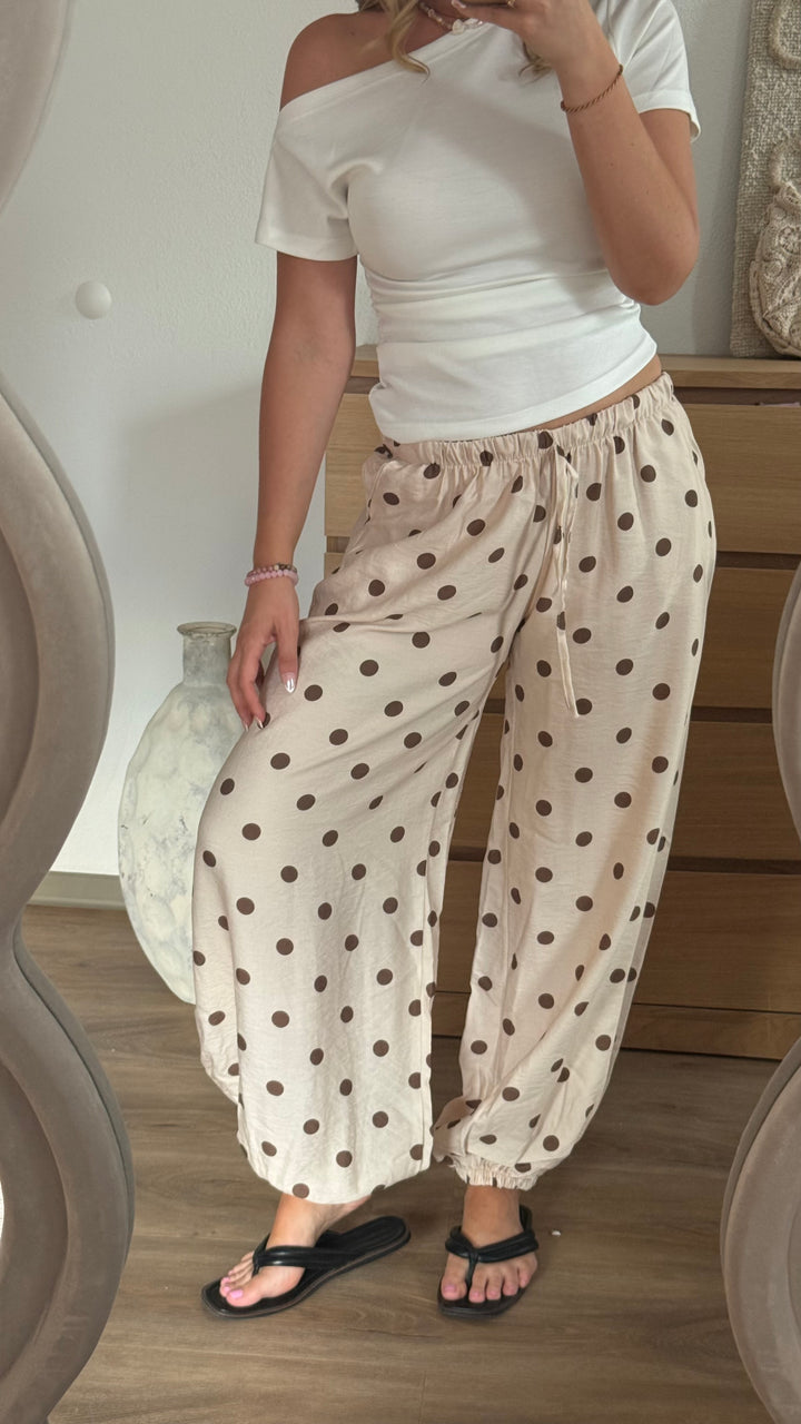 BALLONHOSE - POLKA DOT BEIGE