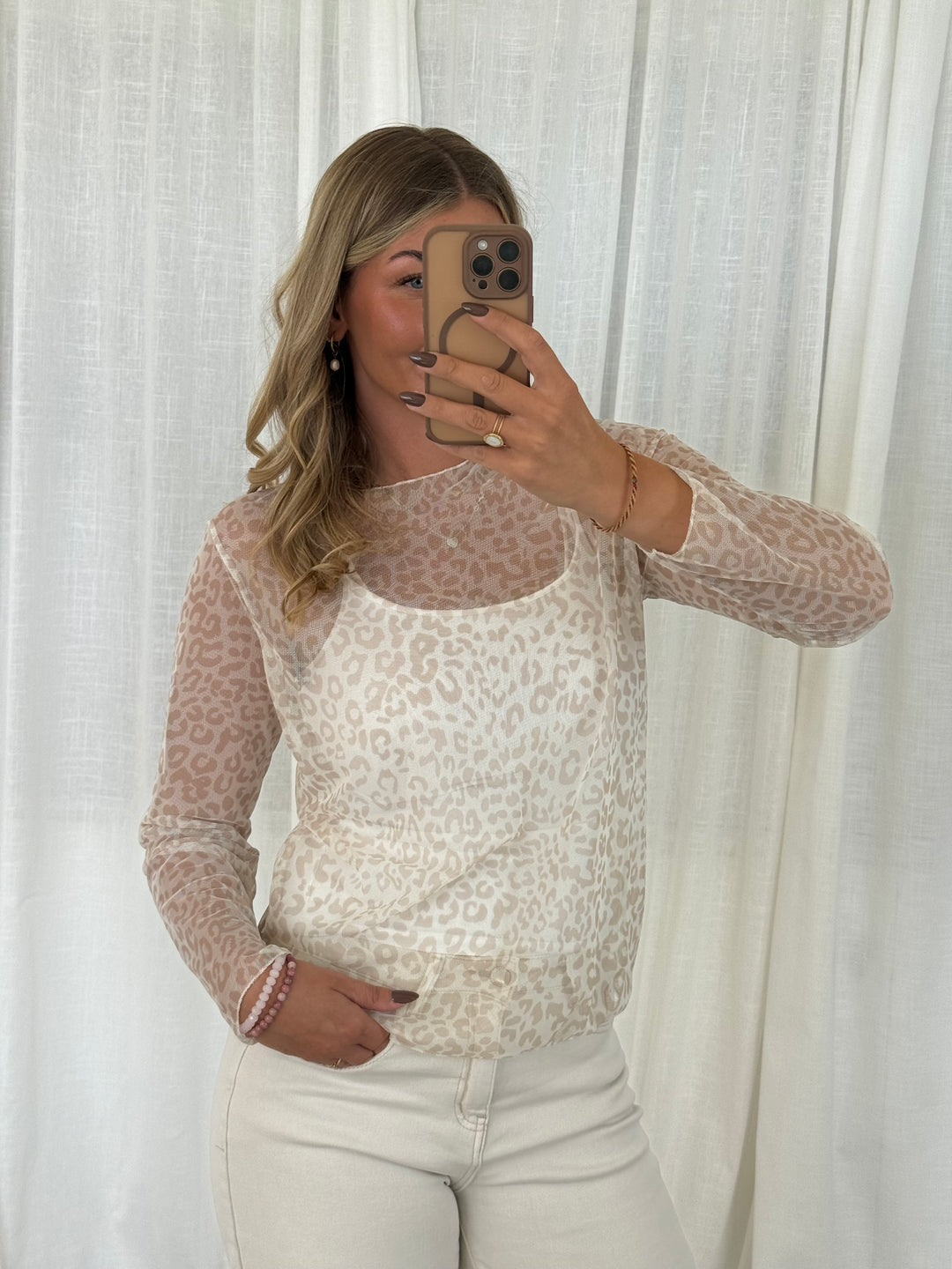 Leo Mesh Shirt - Weiß