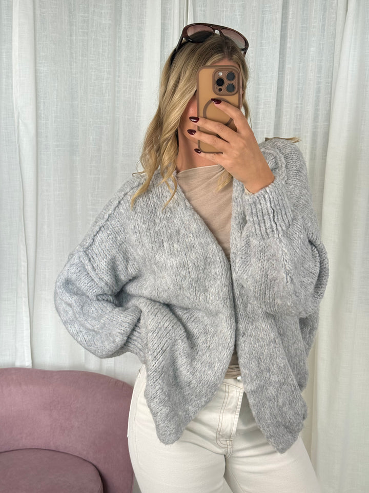 Cardigan Basic - Grau