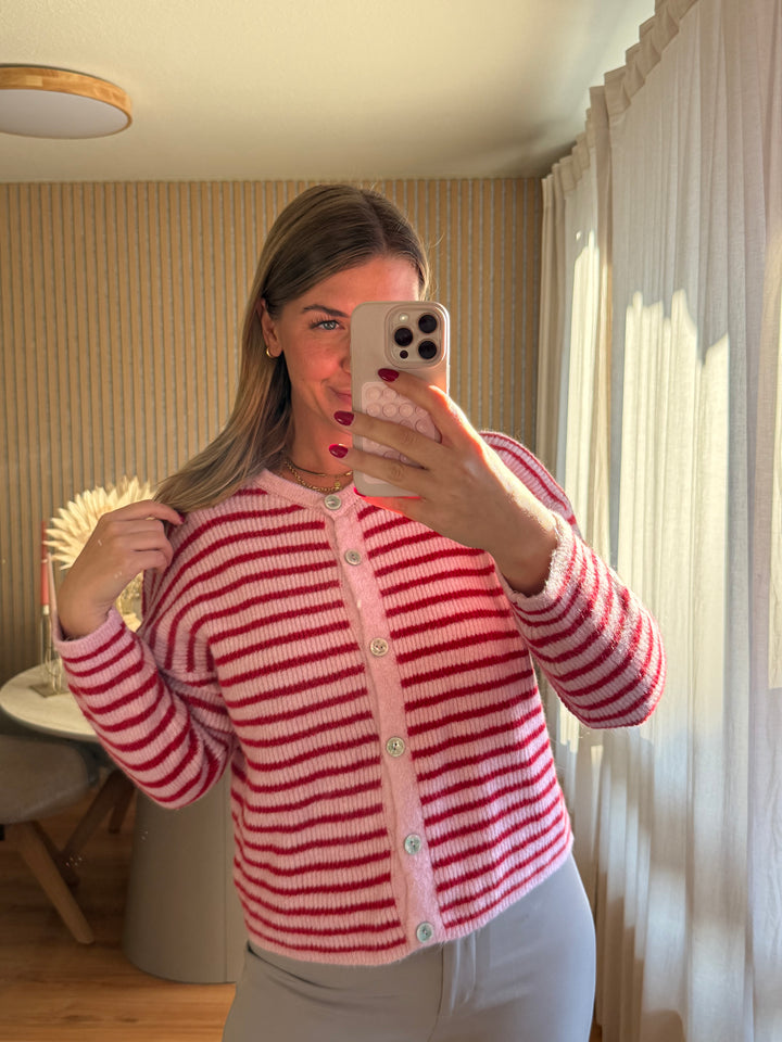 Cardigan Striped - Rosa