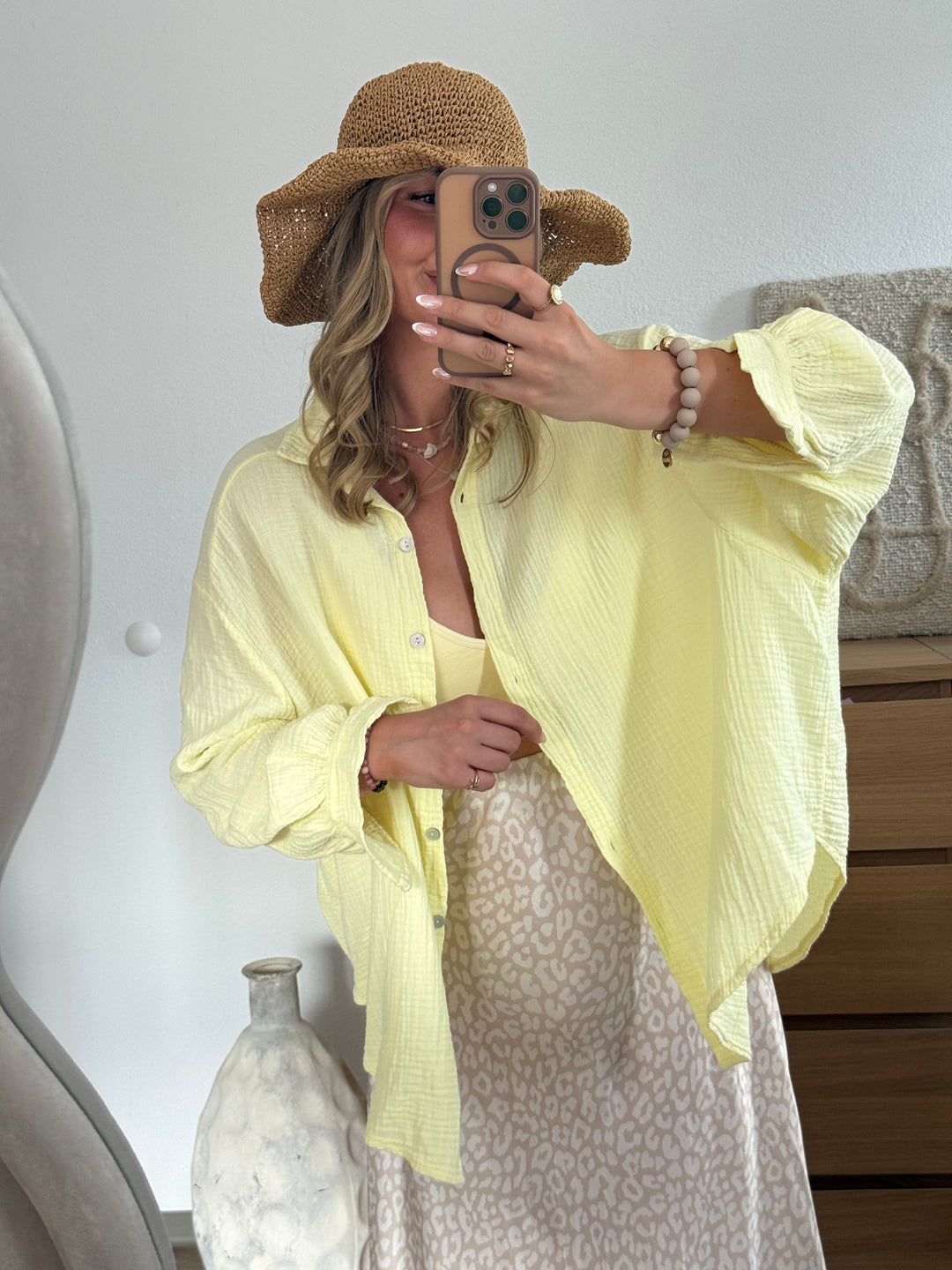 Musselin Bluse - Gelb