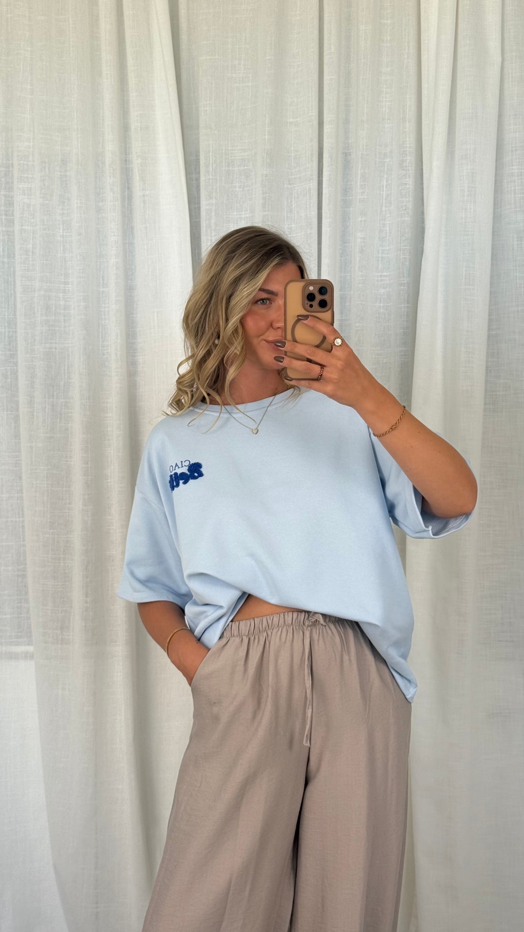 Oversize Shirt - Hellblau