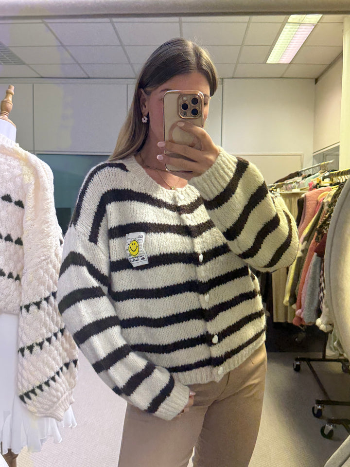 Cardigan Smiley - Beige/Braun