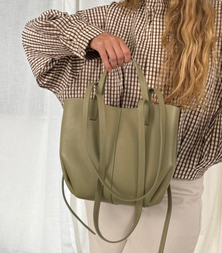Ledertasche - Moosgrün