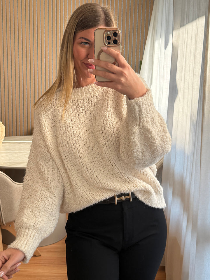 Pullover Bouclé - Weiß