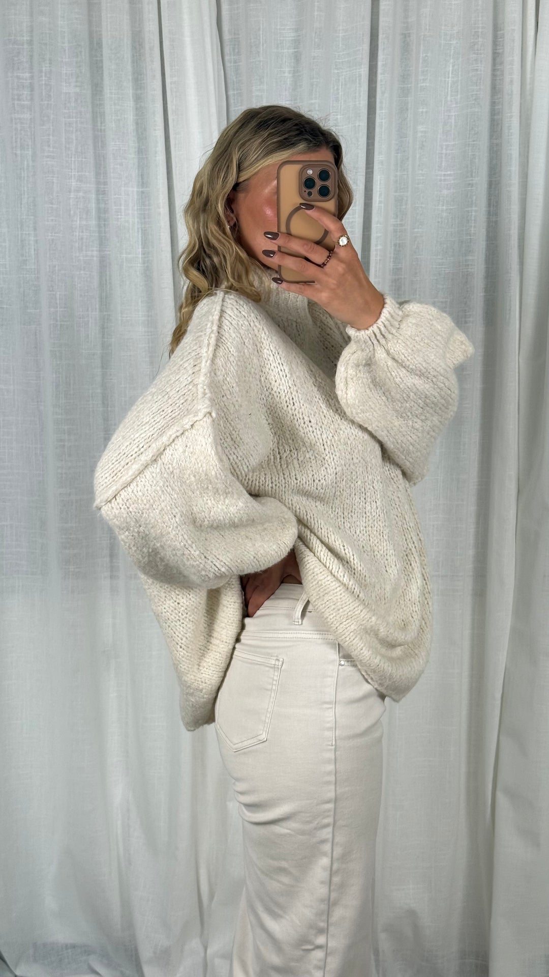 Pullover Oversize Soft Knit - Weiß