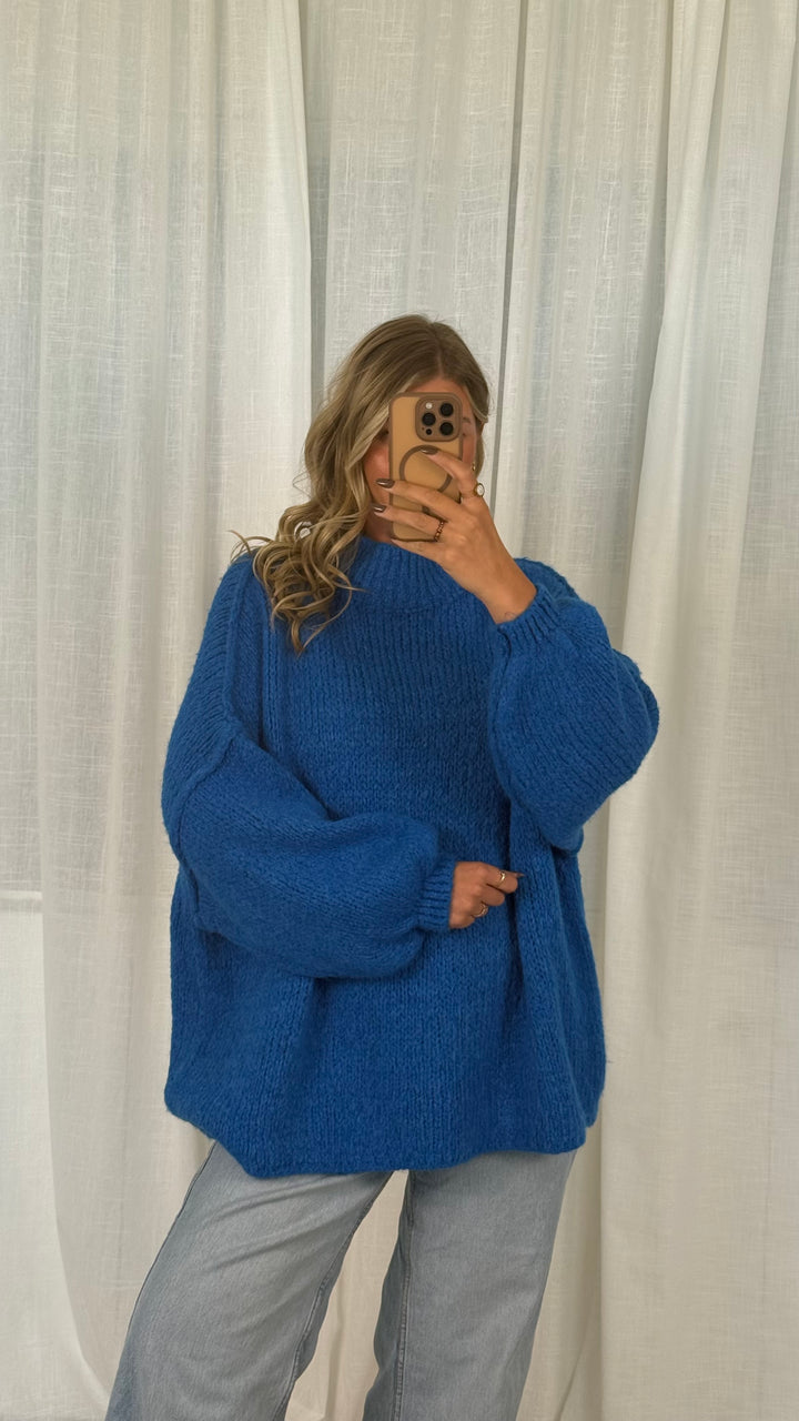 Pullover Oversize Soft Knit - Königsblau