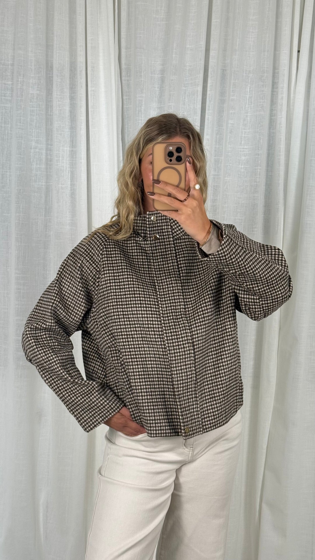 Karo Jacke –  Brown