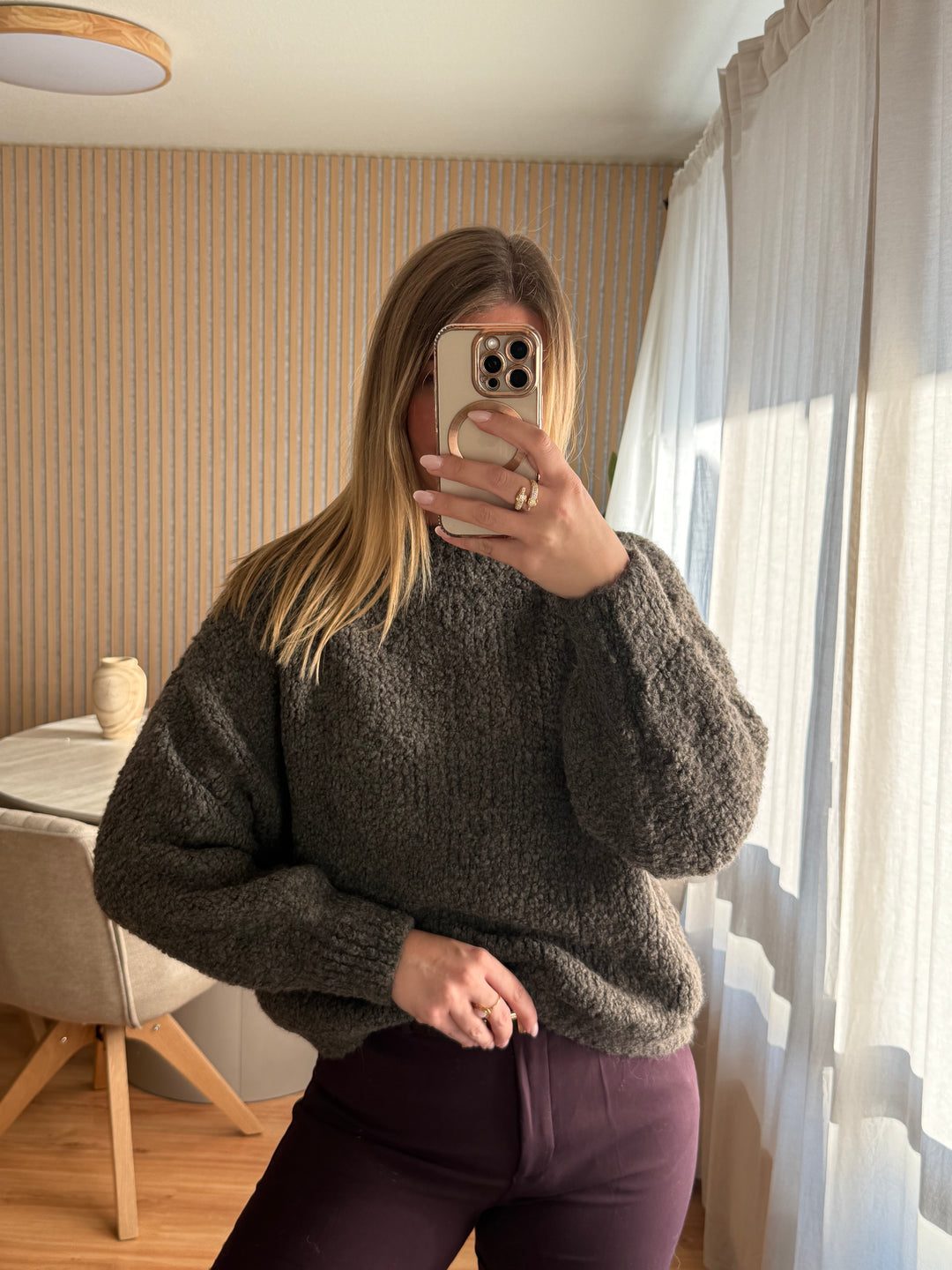 Pullover Bouclé - Dark Taupe