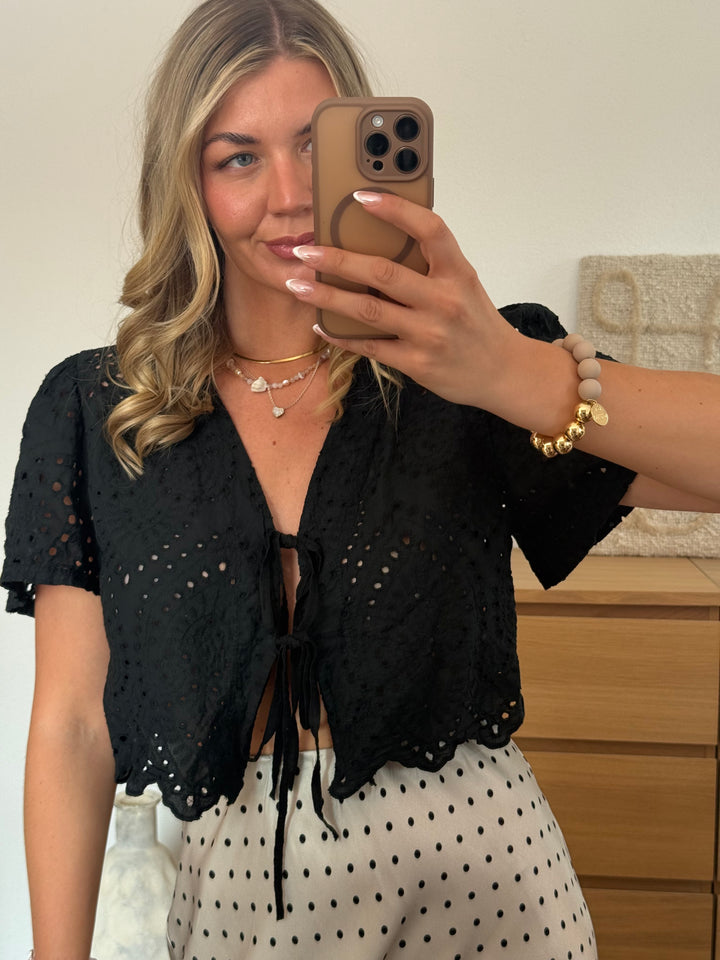 BLUSE - BOHO SCHWARZ