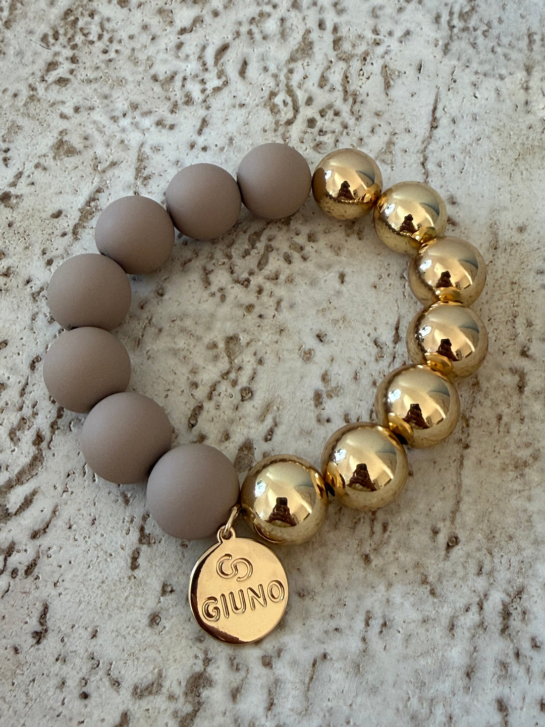 Elastisches Acrylarmband gold / beige