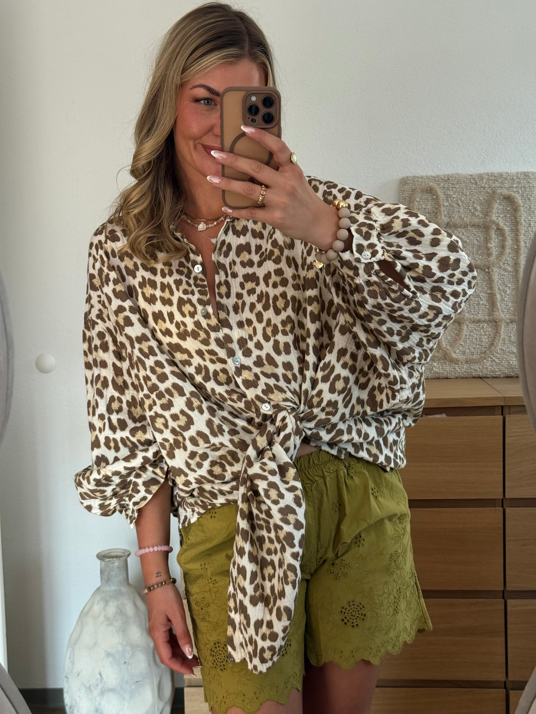 Musselin Bluse Oversize LeoLove - Lang