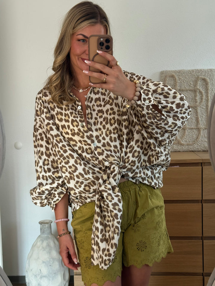 Musselin Bluse Oversize LeoLove - Lang