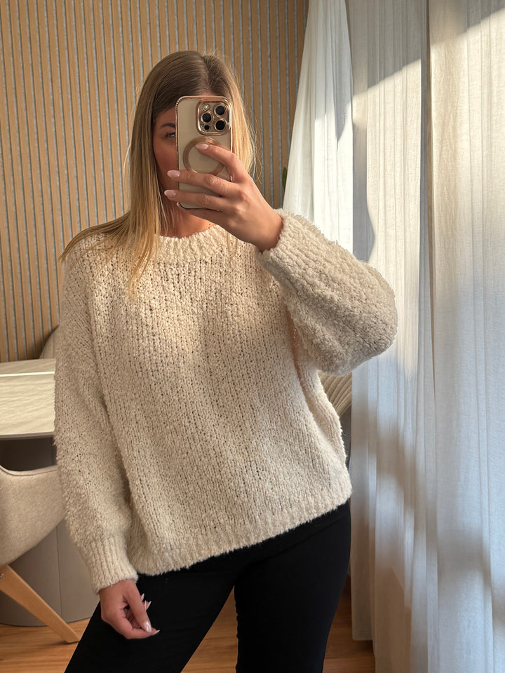 Pullover Bouclé - Weiß