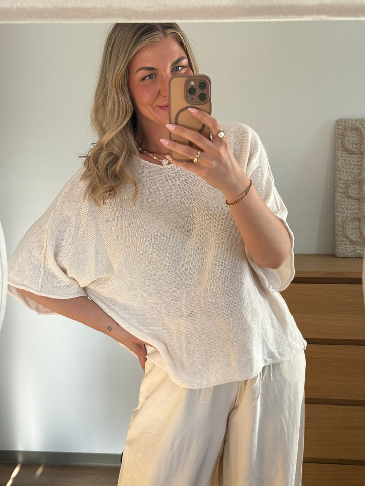 Feinstrick Oberteil - Beige