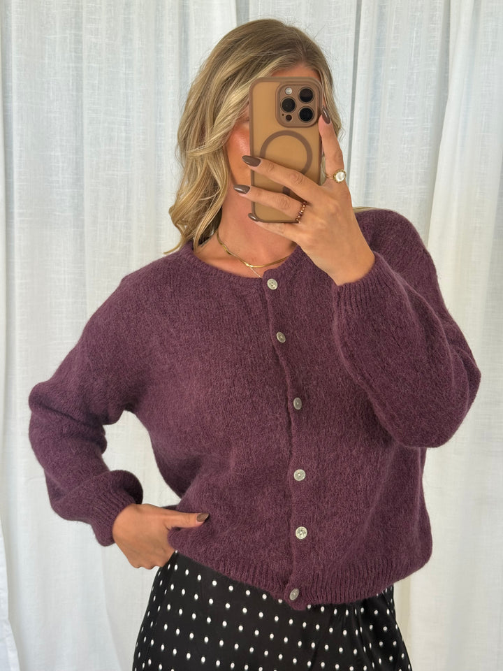 Cardigan - Plum