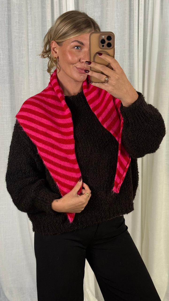 Dreieckstuch gestreift – Pink&amp;Rot