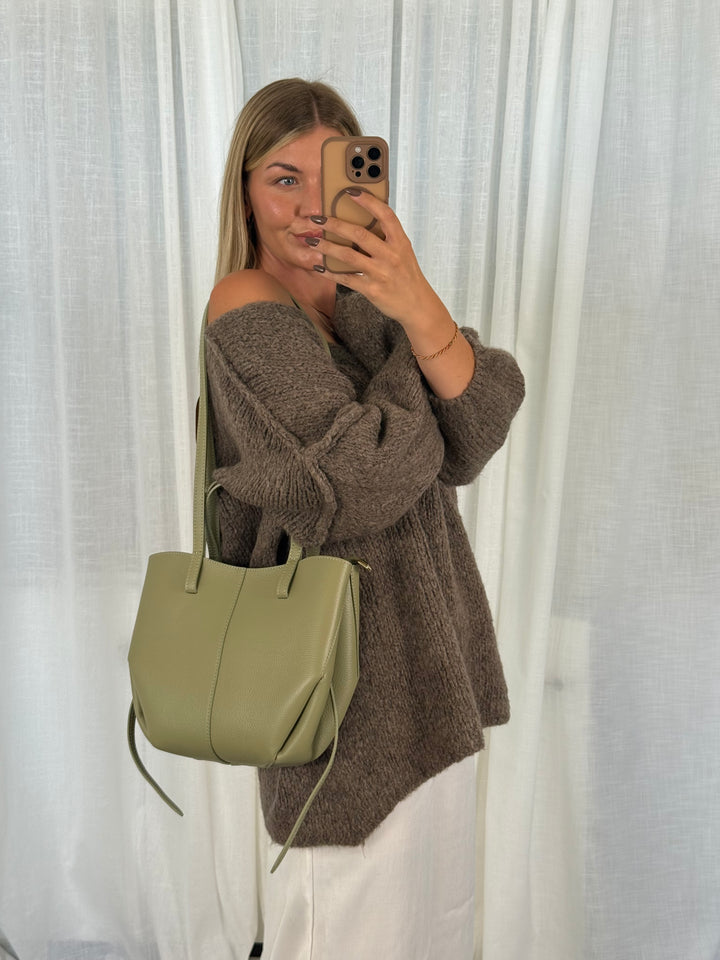 Ledertasche - Moosgrün