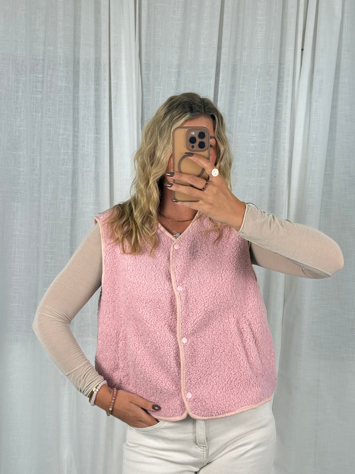 Teddyweste Knopfi - Rosa