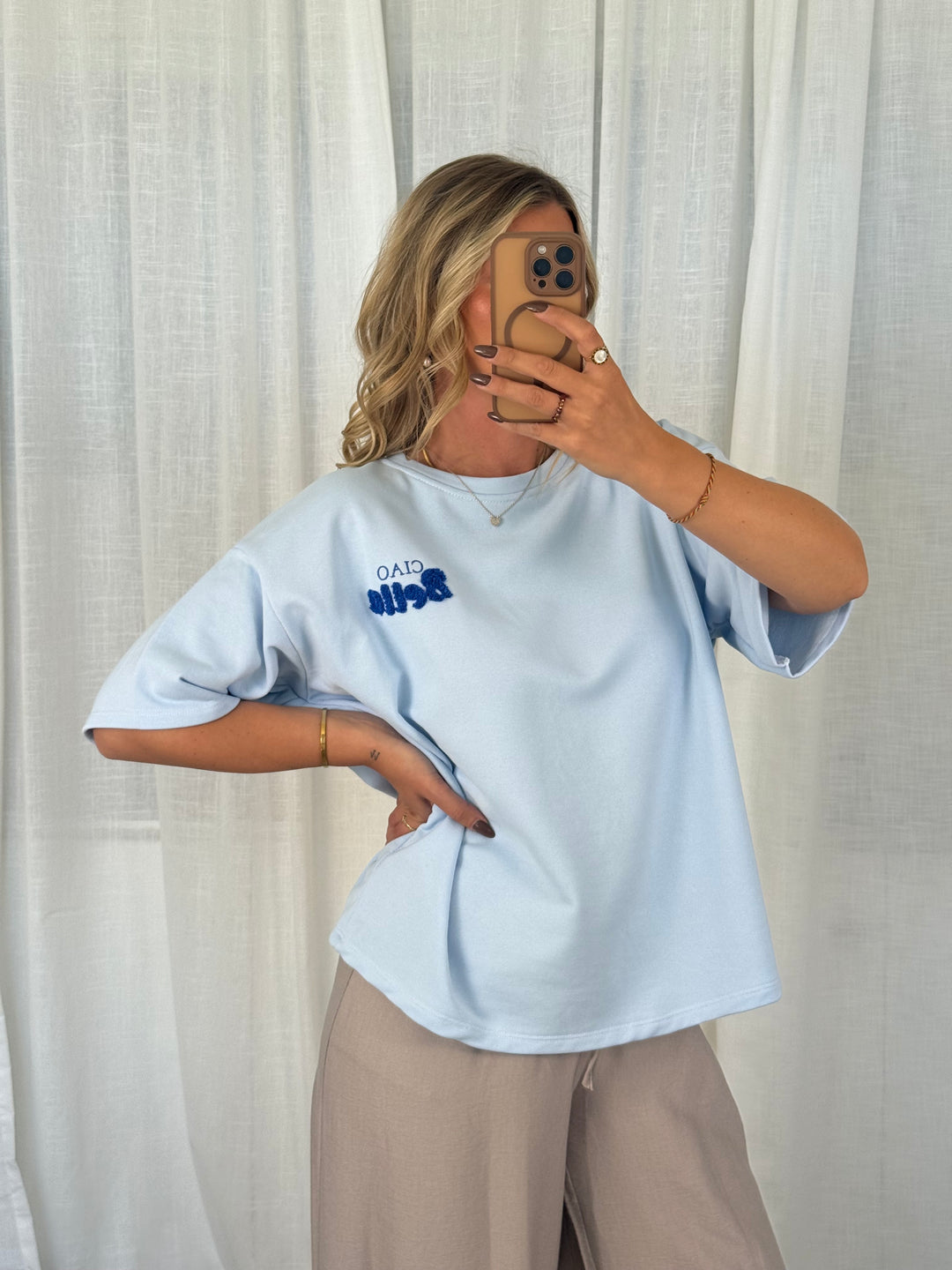 Oversize Shirt - Hellblau