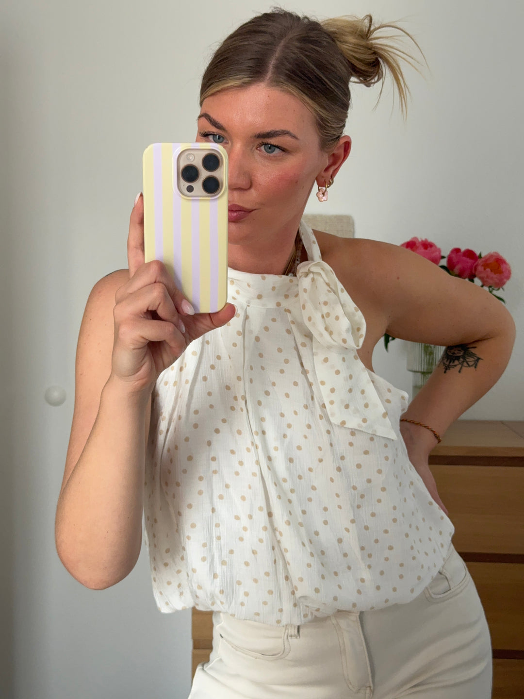 NECKHOLDER TOP POLKA DOT