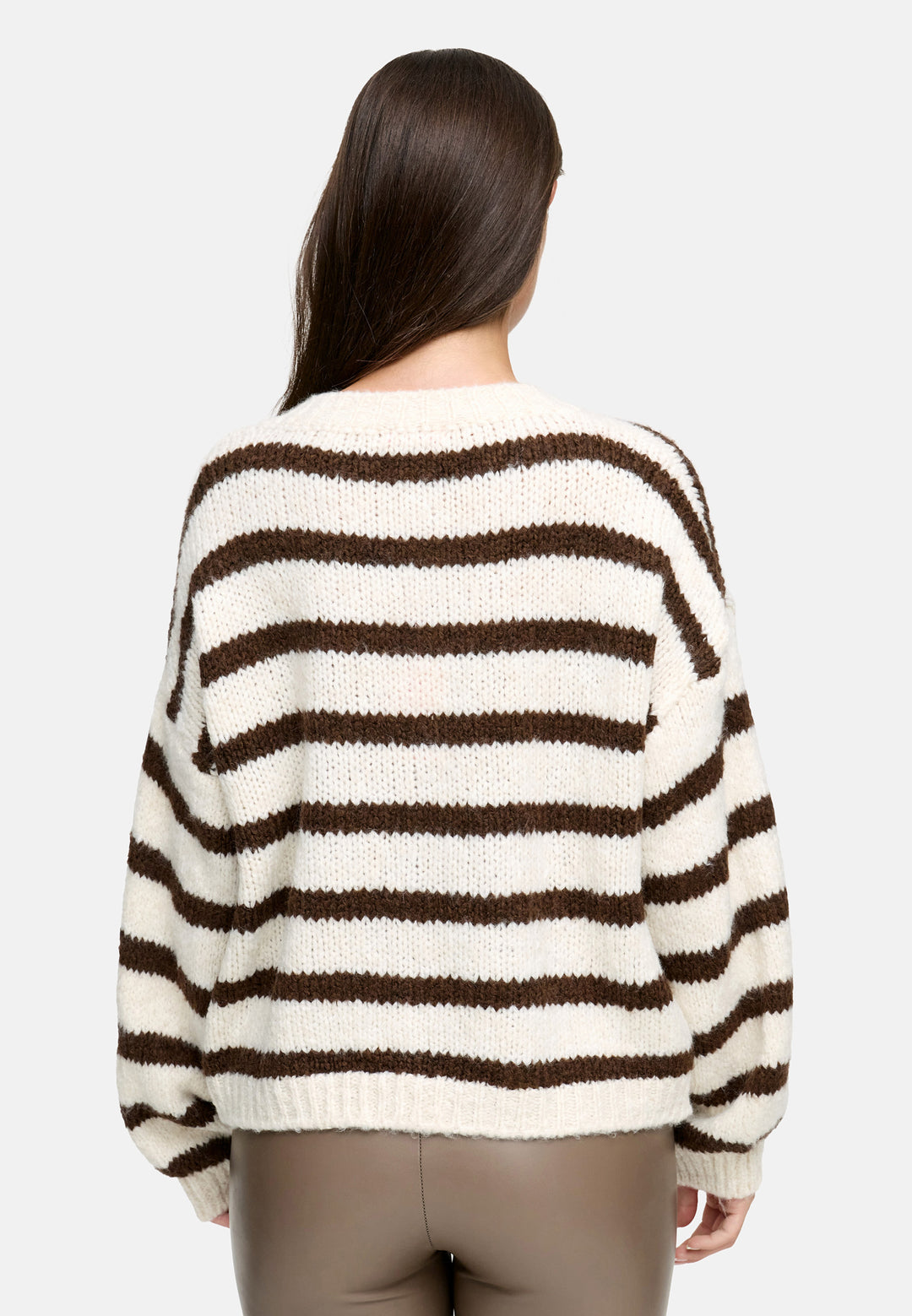 Cardigan Smiley - Gestreift Creme/Braun