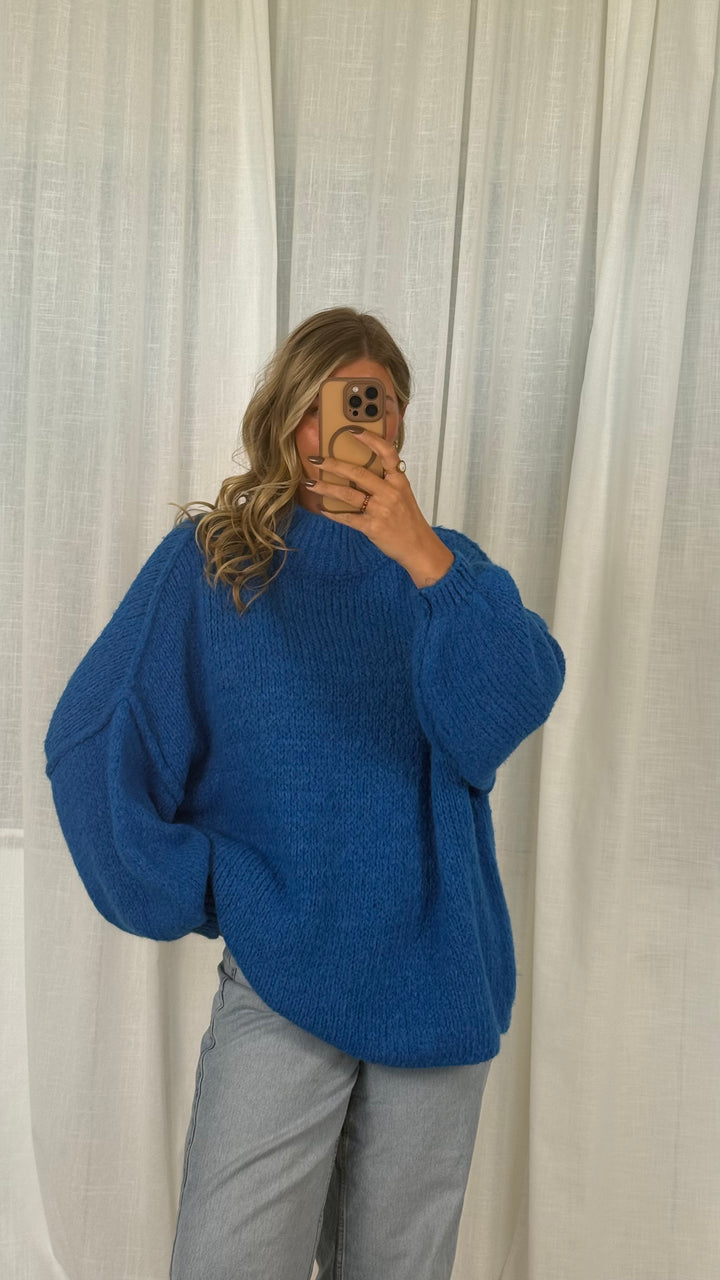 Pullover Oversize Soft Knit - Königsblau