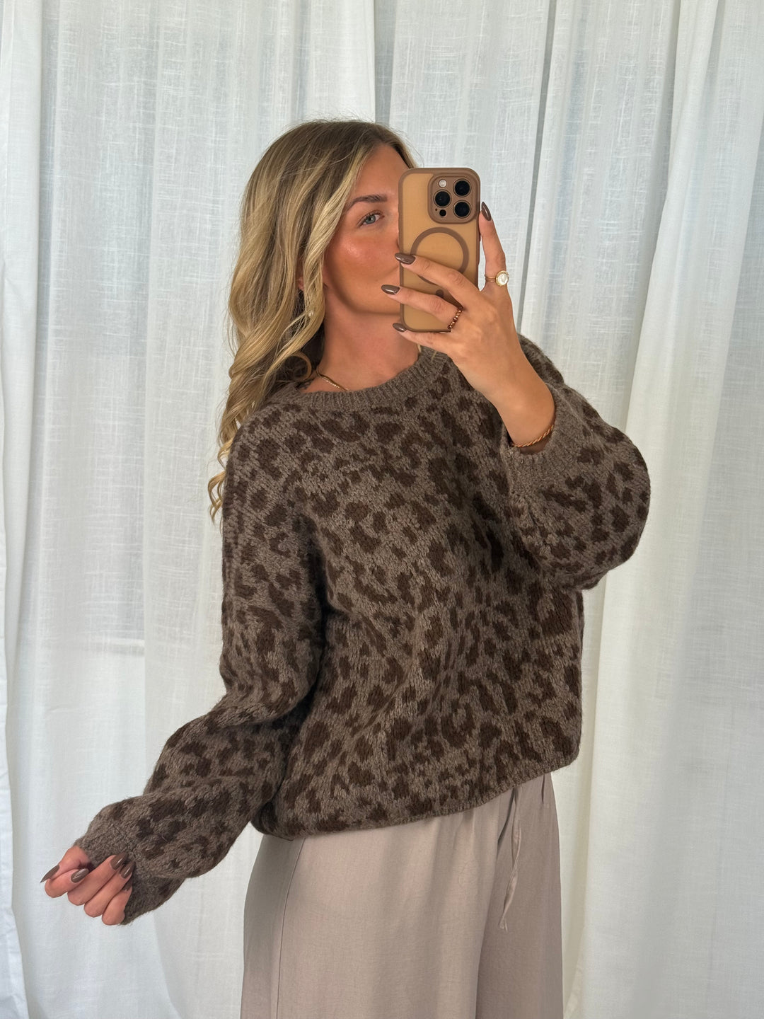 Leo Strick Pullover - Braun