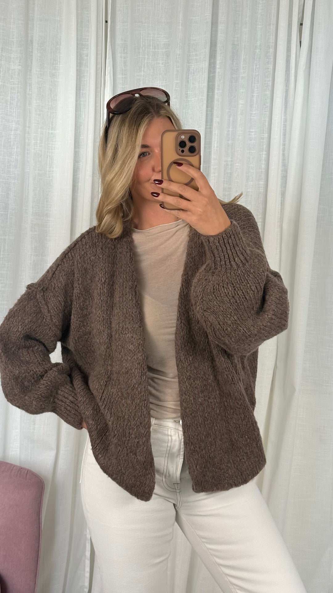 Cardigan Basic - Toffee