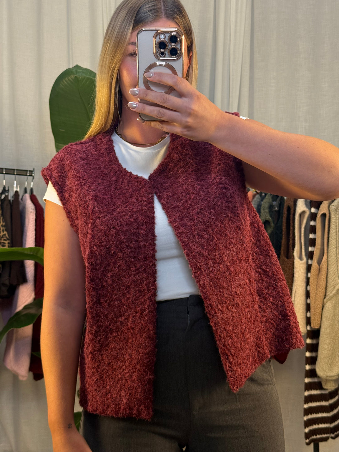 Wollweste Classy - Burgundy