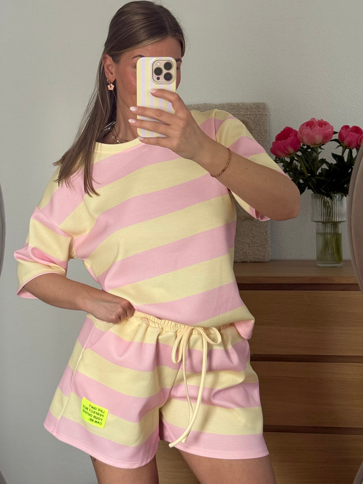 SET STREIFCHEN - ROSA/GELB