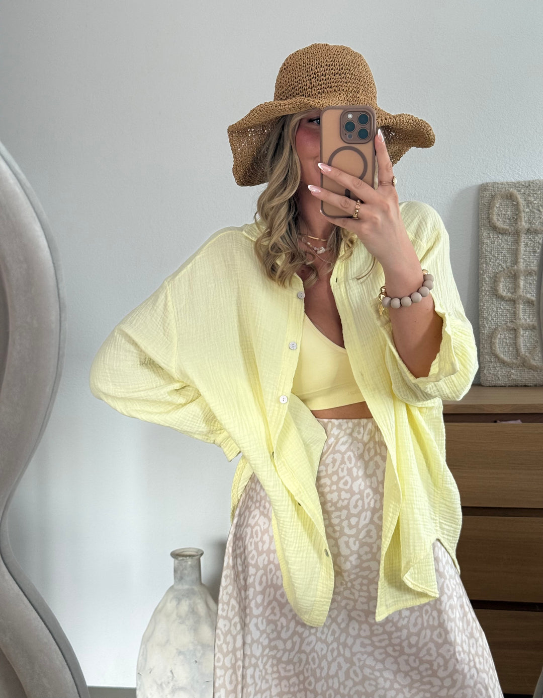 Musselin Bluse - Gelb
