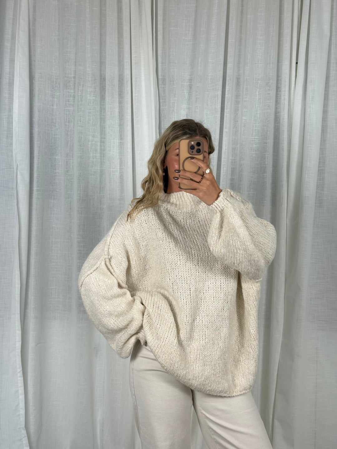 Pullover Oversize Soft Knit - Weiß