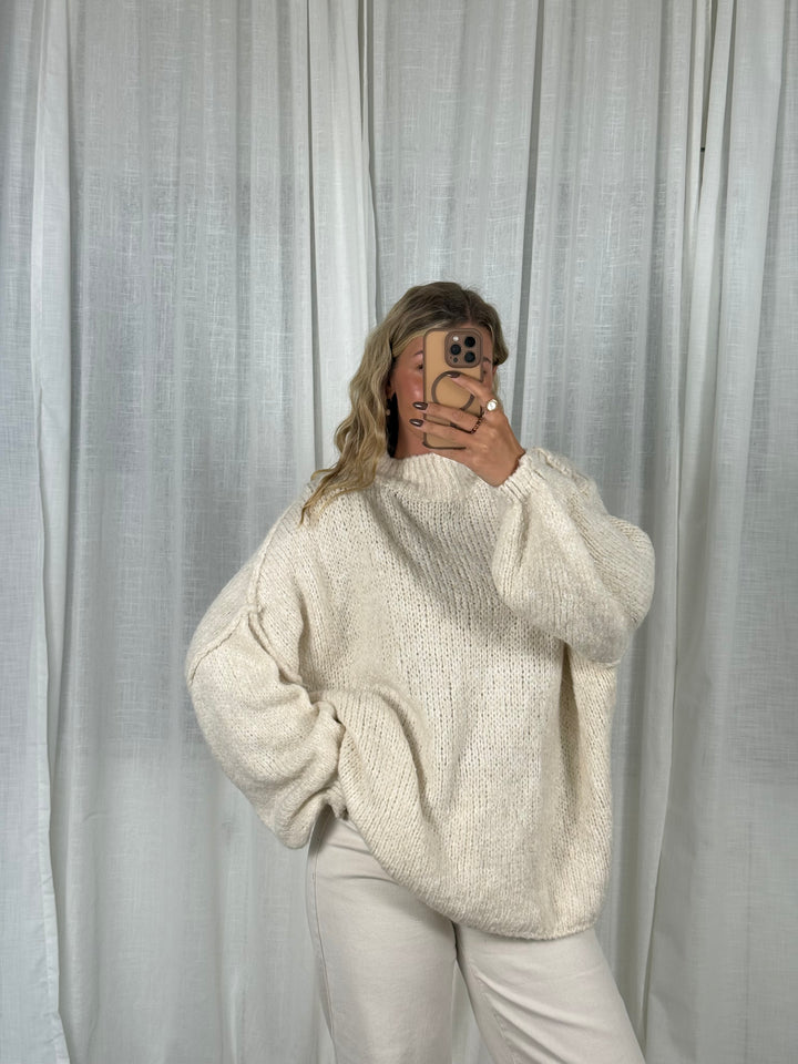Pullover Oversize Soft Knit - Weiß
