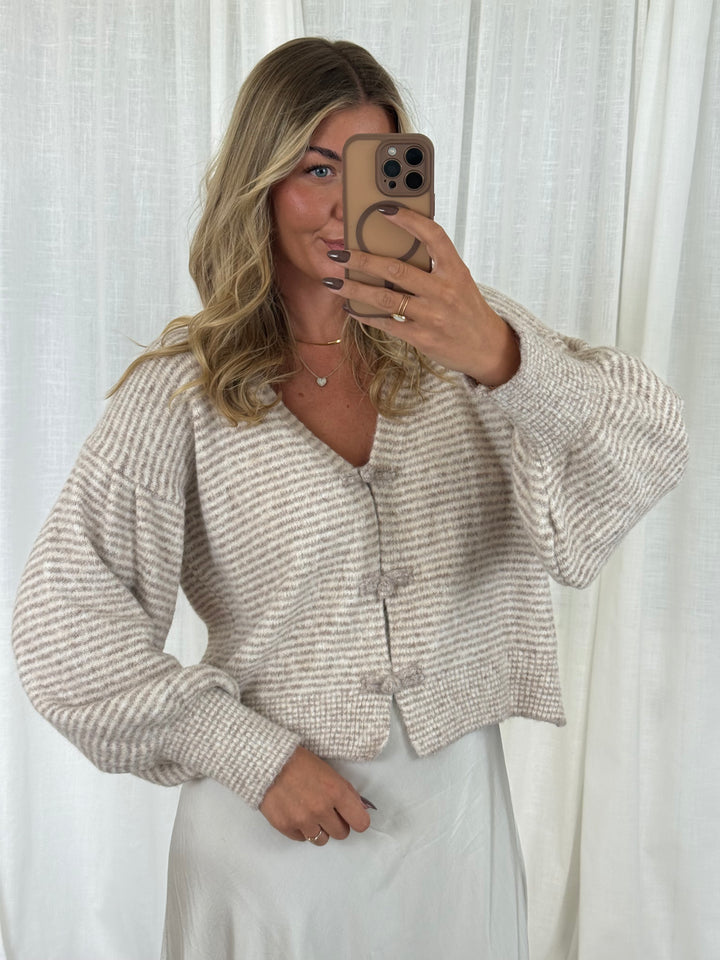 Strickoberteil bow knit - Beige