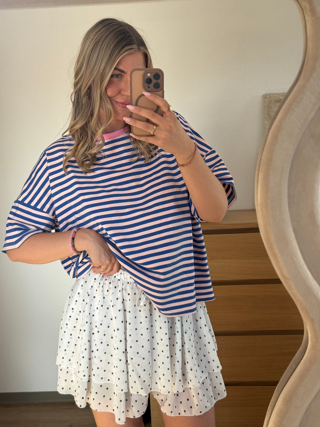 Streifen Shirt - Blau/Rosa