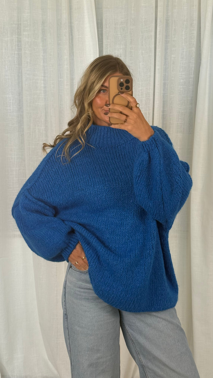 Pullover Oversize Soft Knit - Königsblau