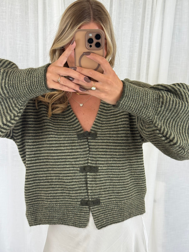 Strickoberteil bow knit - Khaki