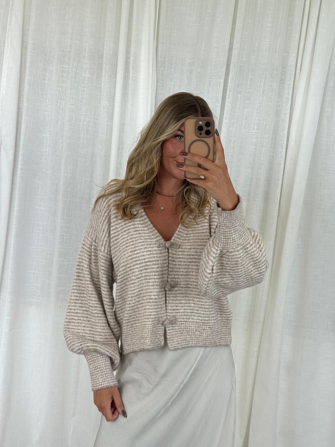 Strickoberteil bow knit - Beige